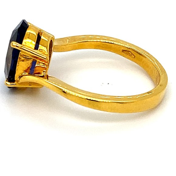 Iolite 3.01ct Solid 18K Yellow Gold Ring - Picture 6 of 8